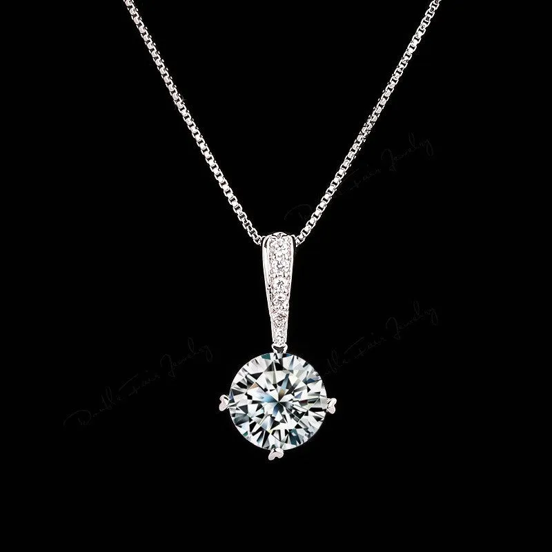 Double Fair OL AAA CZ Diamond Chain Necklaces & Pendants Rose Gold Plated Fashion Crystal Party/Wedding Jewelry For Women