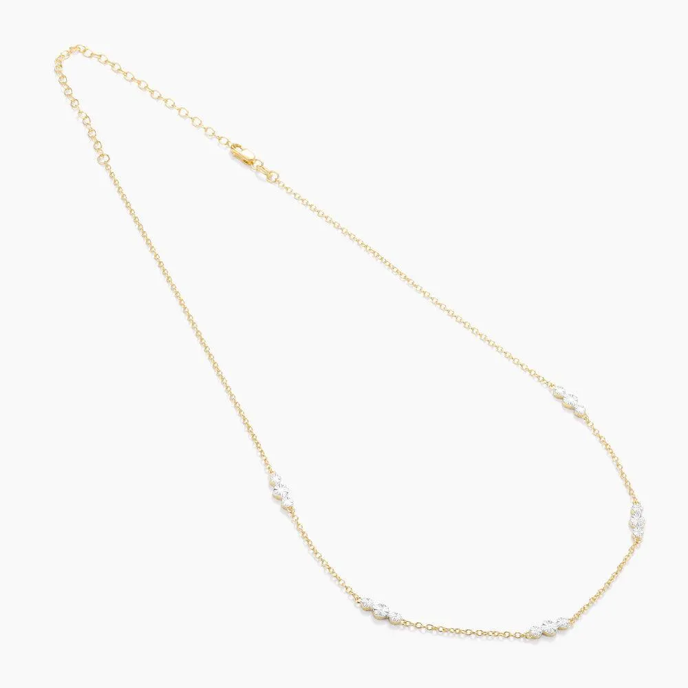 Ella Stein Floating Diamond Chain Necklace in Yellow Gold