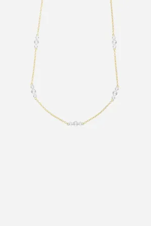 Ella Stein Floating Diamond Chain Necklace in Yellow Gold