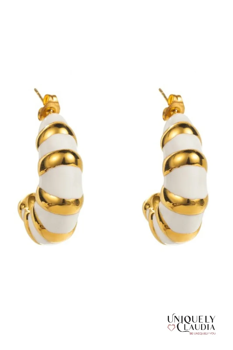 Enamel Open Hoop SS Earrings