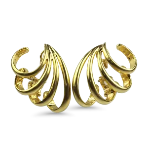 Estate 18k Yellow Gold Cimber J-Hoop Earrings