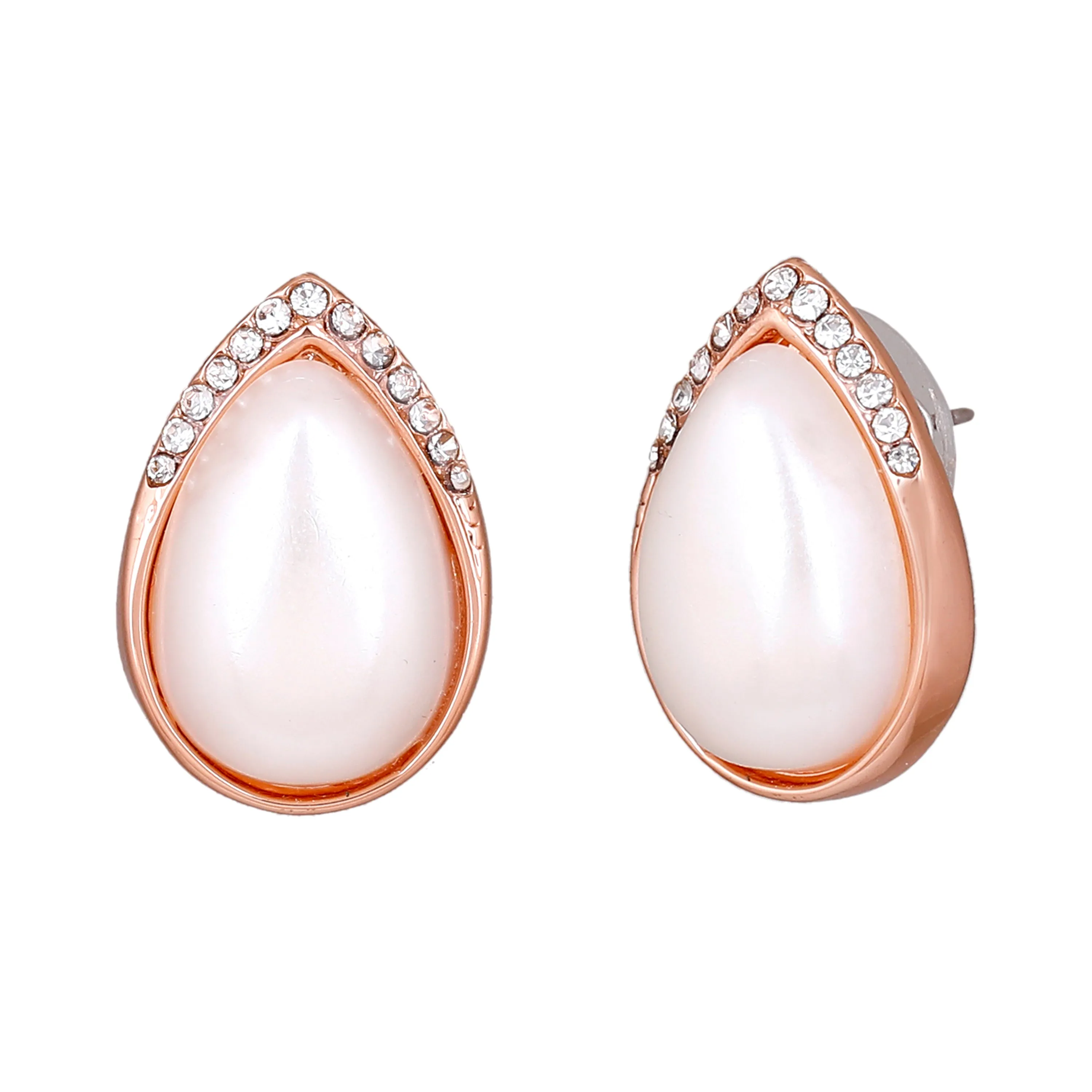 Estele Cream colour sophisticated real pearl drop studs for women