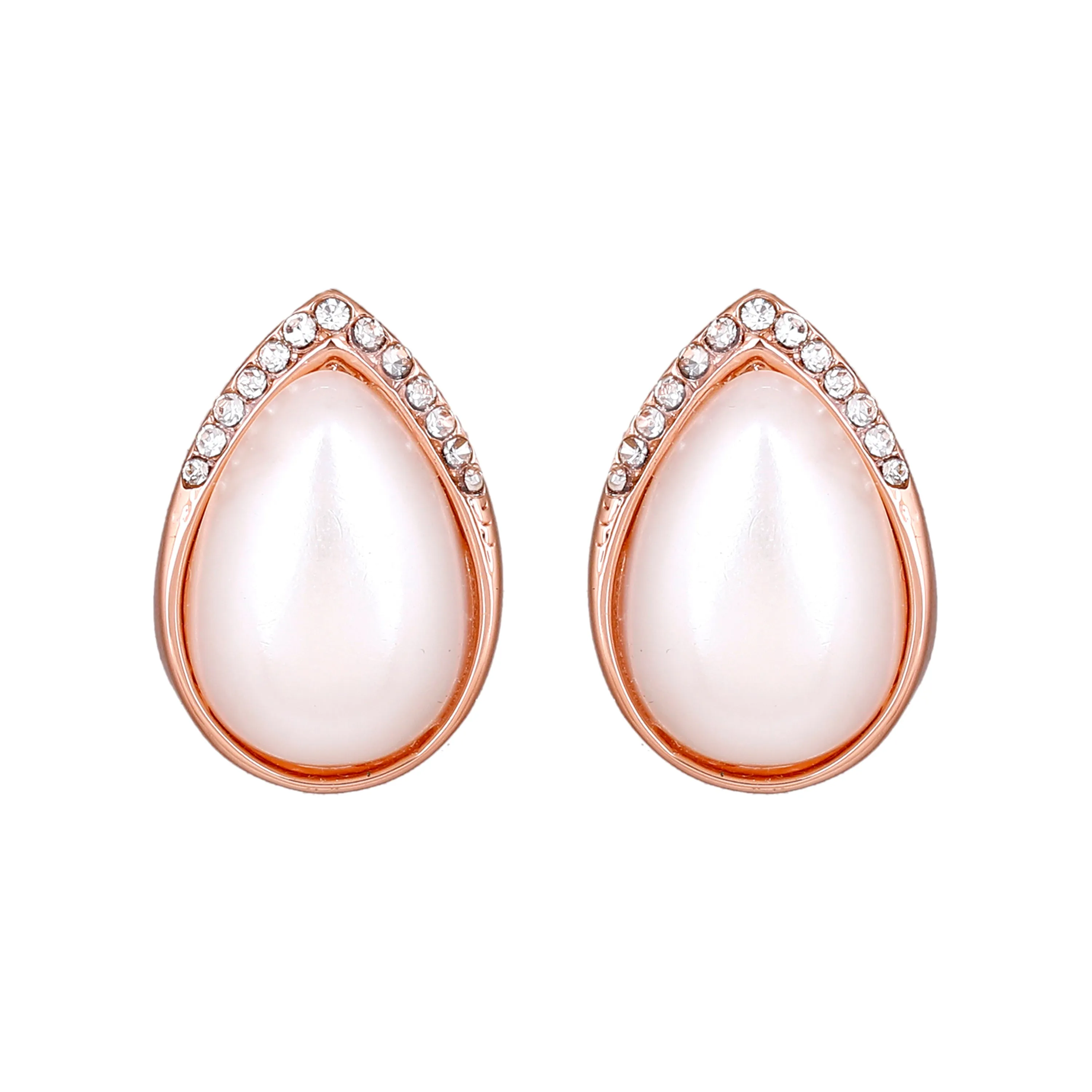 Estele Cream colour sophisticated real pearl drop studs for women