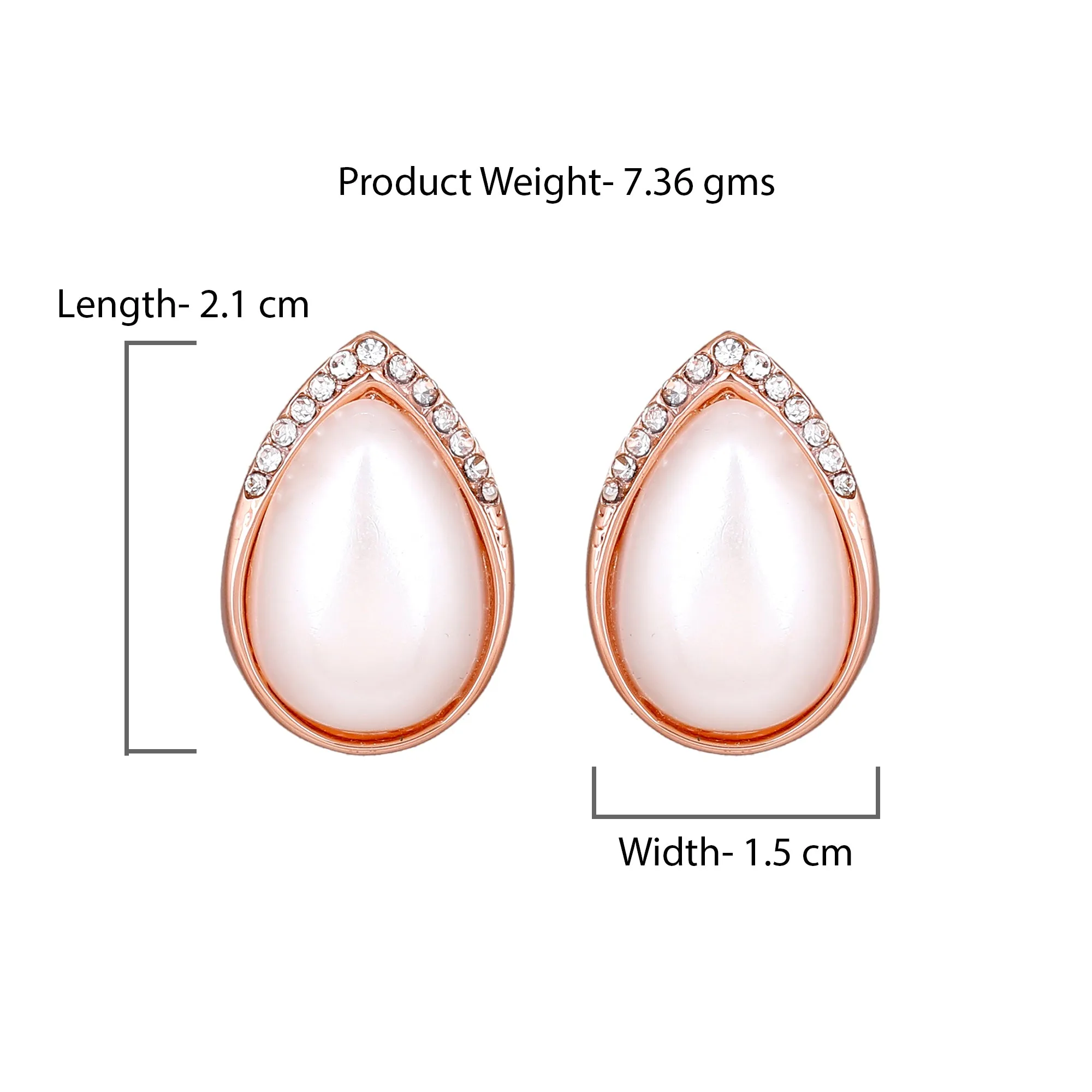 Estele Cream colour sophisticated real pearl drop studs for women