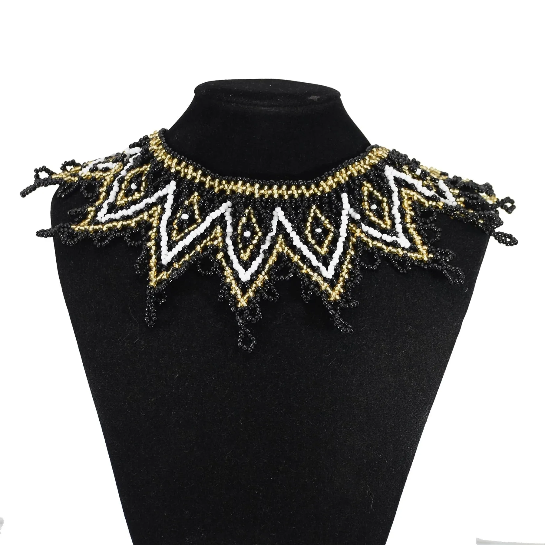 Ethnic African Big Chunky Bib Statement Choker - A Vibrant and Multicolored Beaded Necklace Perfect for Women