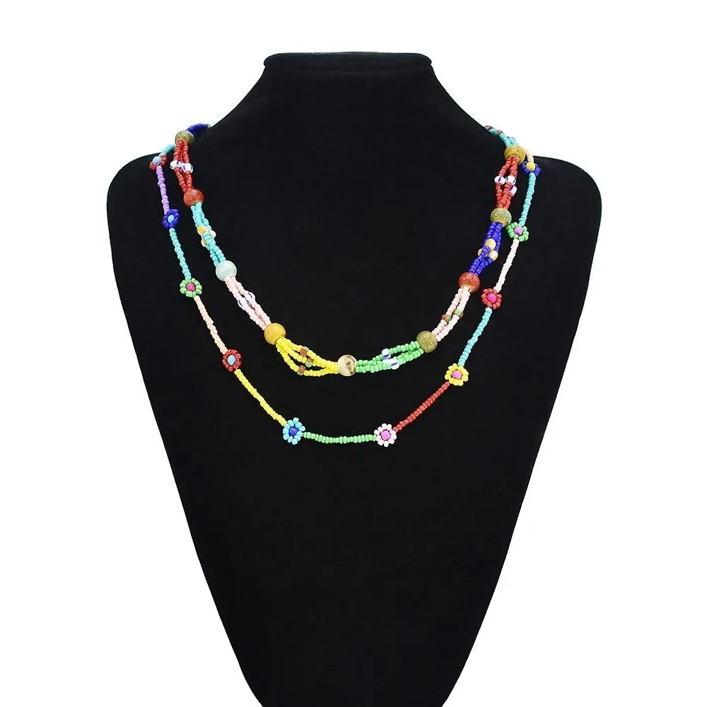 Ethnic African Big Chunky Bib Statement Choker - A Vibrant and Multicolored Beaded Necklace Perfect for Women