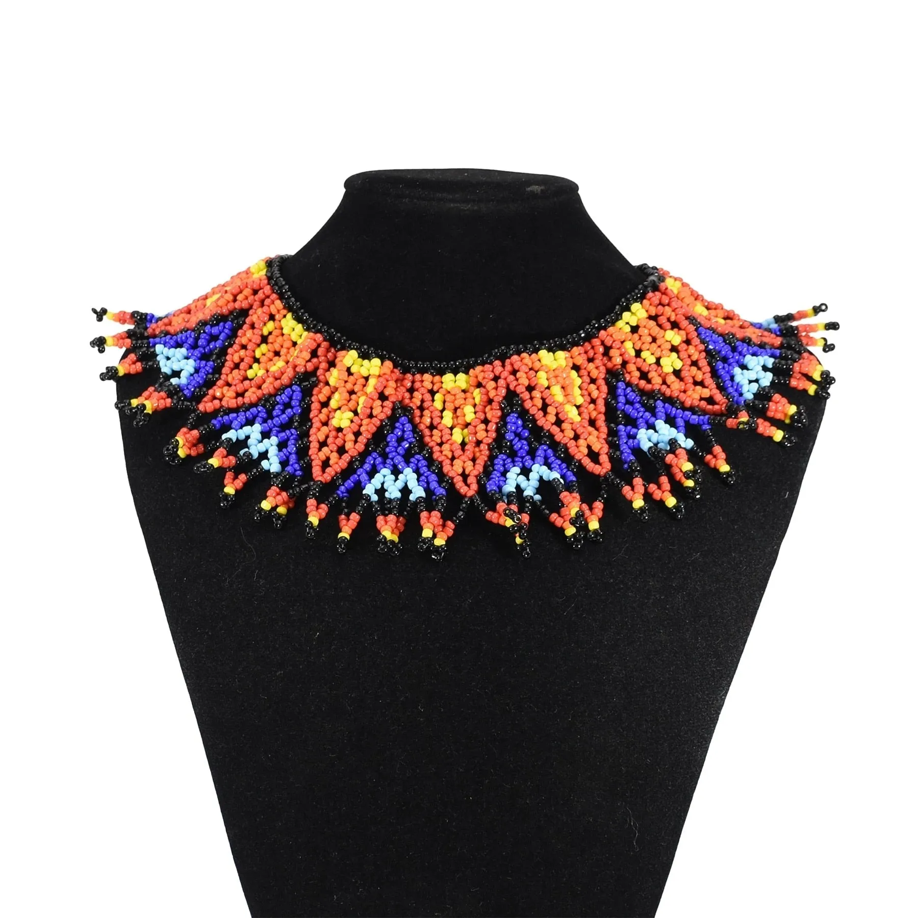 Ethnic African Big Chunky Bib Statement Choker - A Vibrant and Multicolored Beaded Necklace Perfect for Women