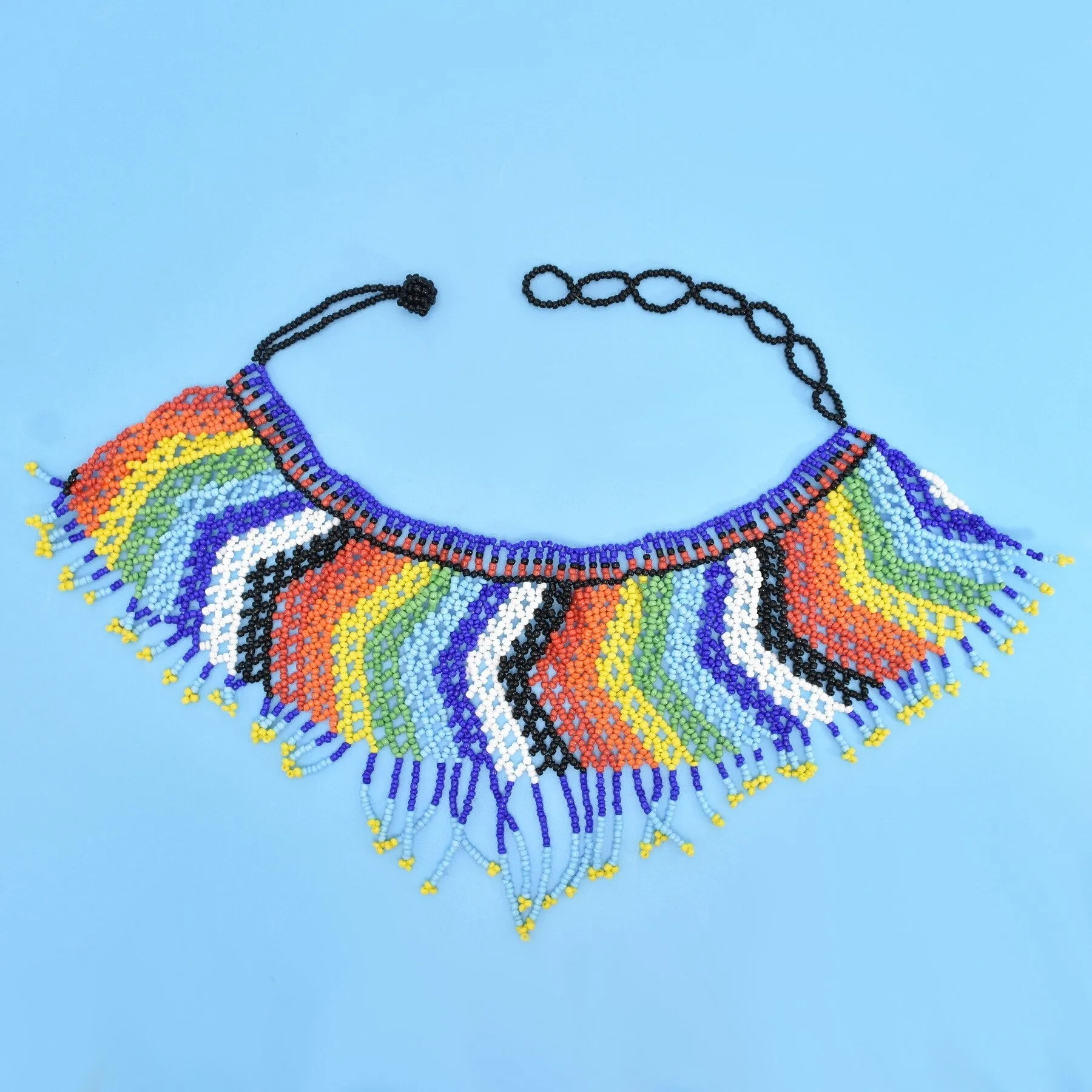 Ethnic African Big Chunky Bib Statement Choker - A Vibrant and Multicolored Beaded Necklace Perfect for Women