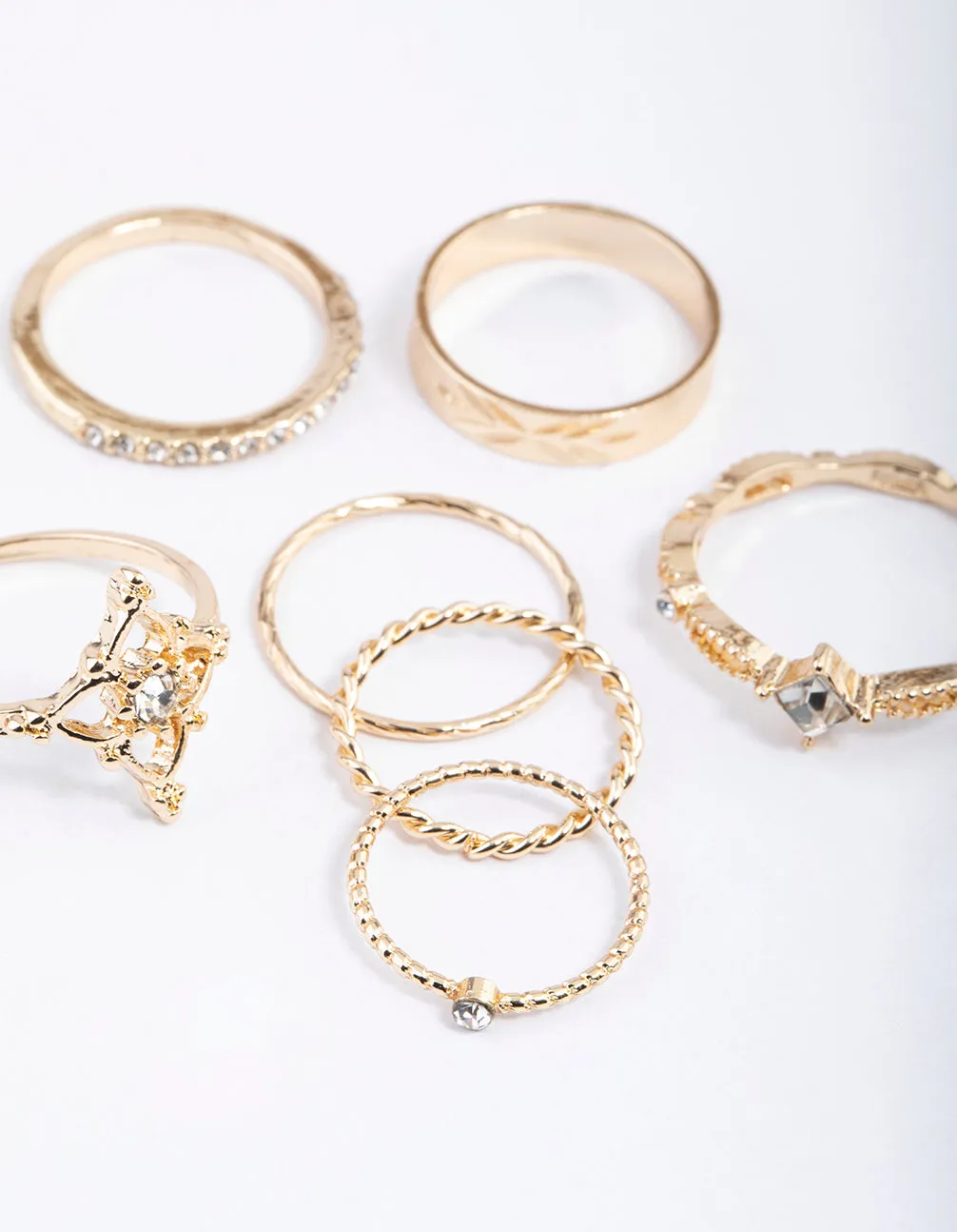 Gold Dainty Ornate Ring Pack