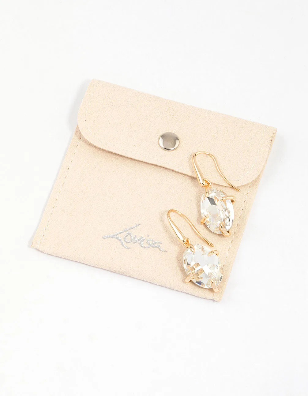 Gold Irregular Claw Earrings & Polishing Set