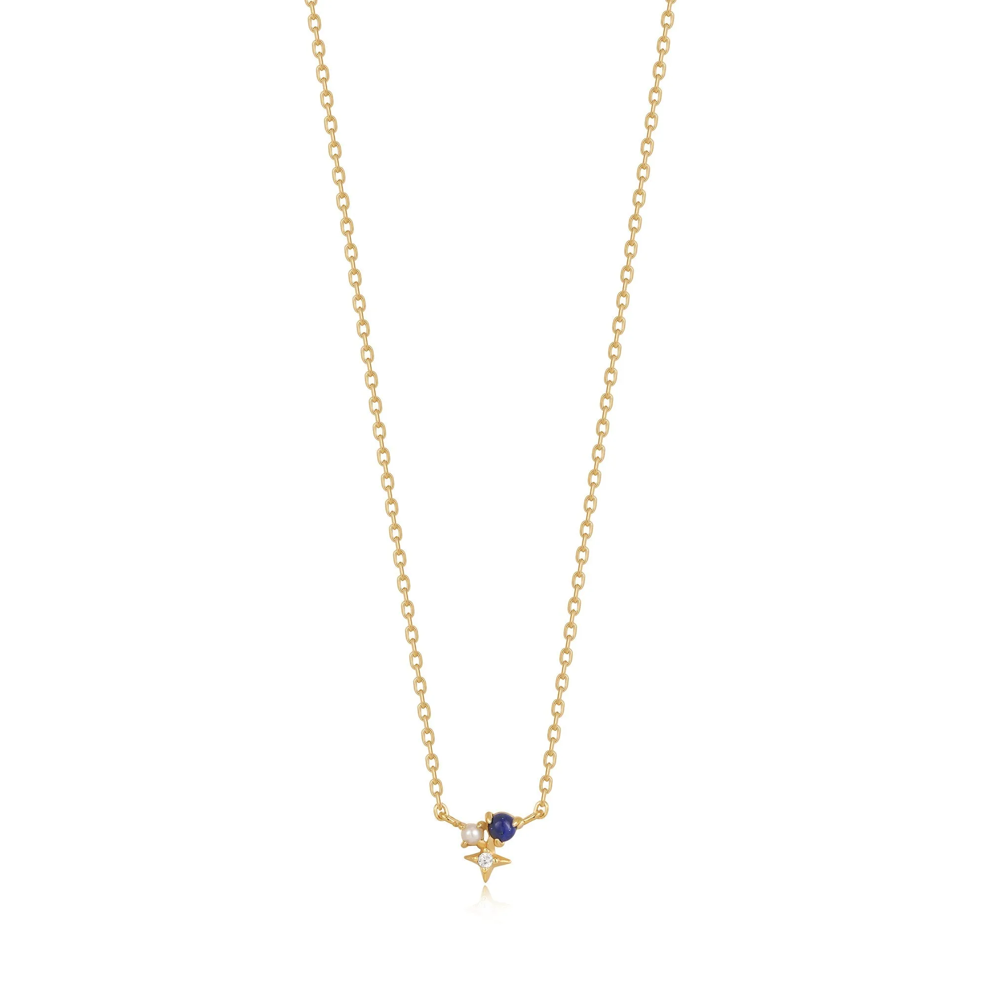 Gold Lapis Star Necklace