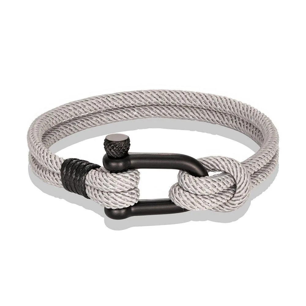 Gordi Dark U-Shape Shackle Solid Rope Bracelet