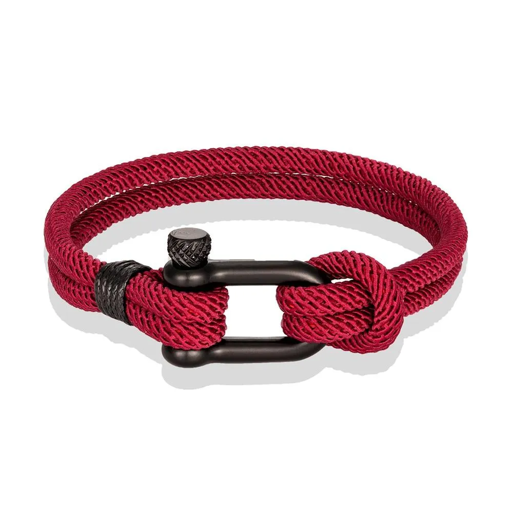 Gordi Dark U-Shape Shackle Solid Rope Bracelet