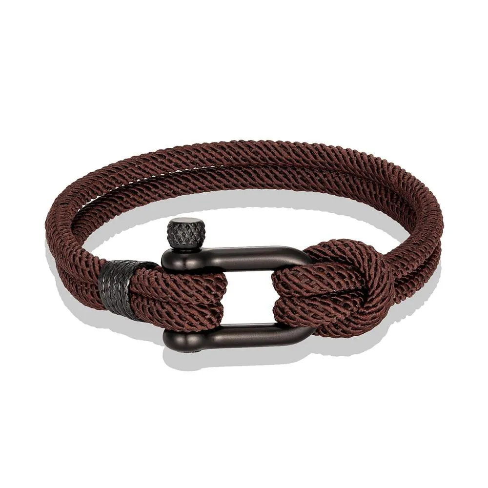 Gordi Dark U-Shape Shackle Solid Rope Bracelet