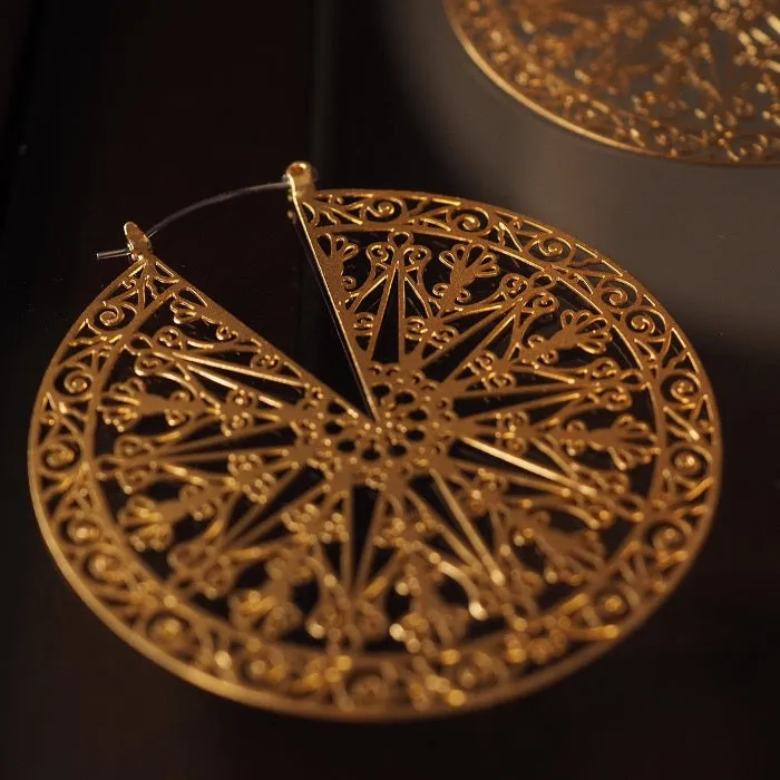 Greek Style Filigree Ferris Wheel Earrings