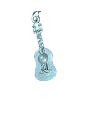 Guitar Charm Silver Pewter Music Charm