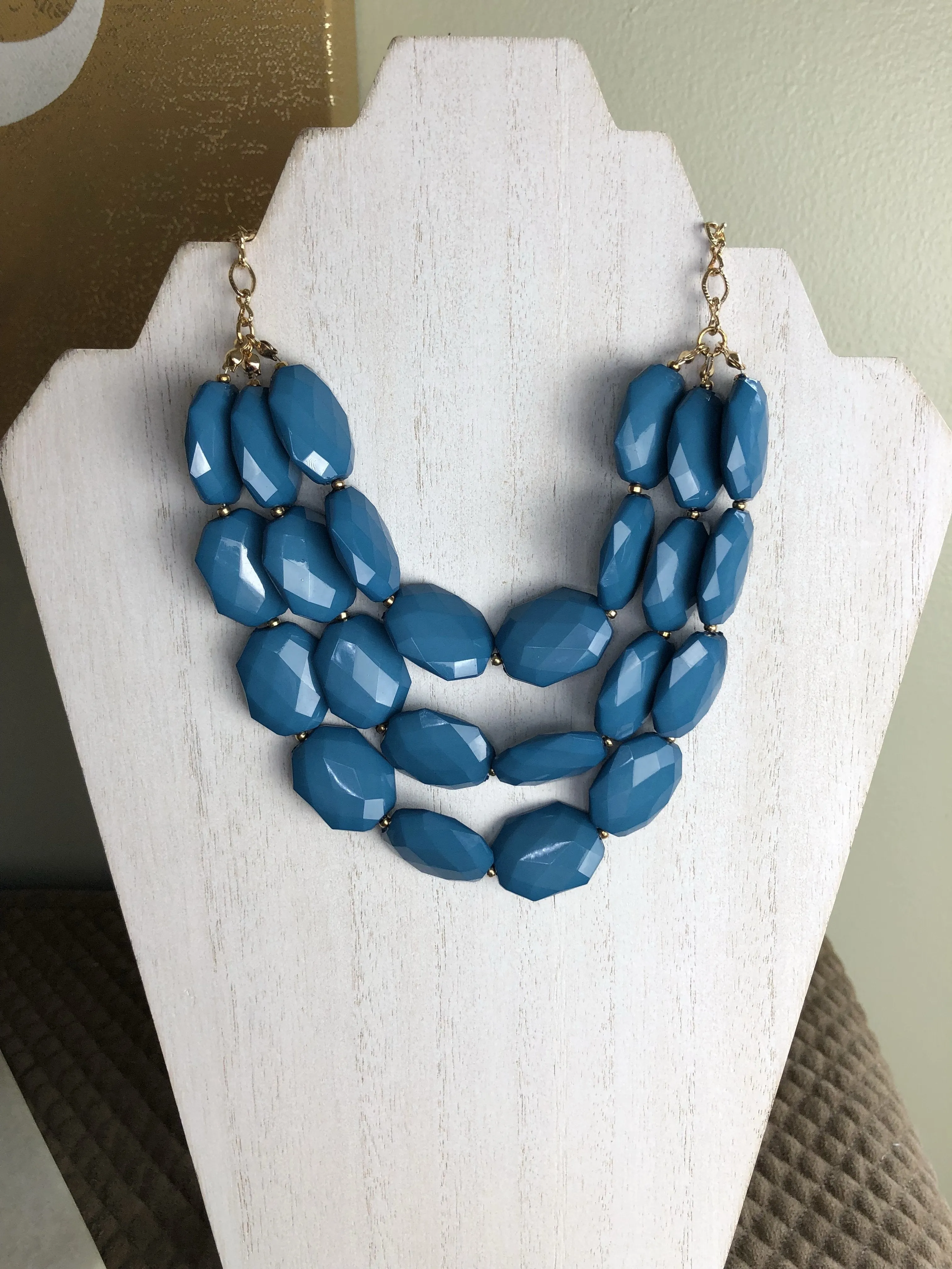 Helen Triple Strand Statement Necklace