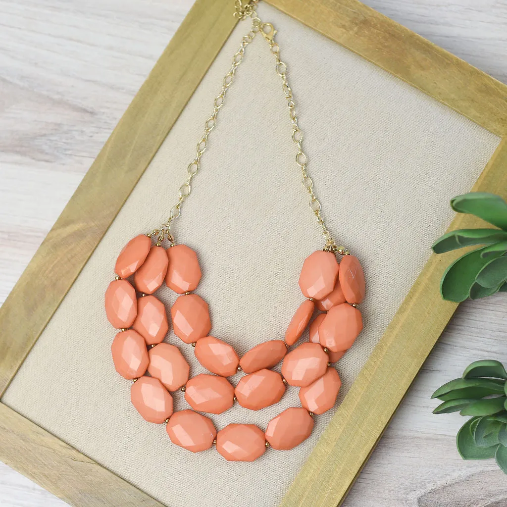 Helen Triple Strand Statement Necklace