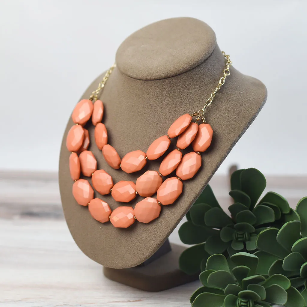 Helen Triple Strand Statement Necklace