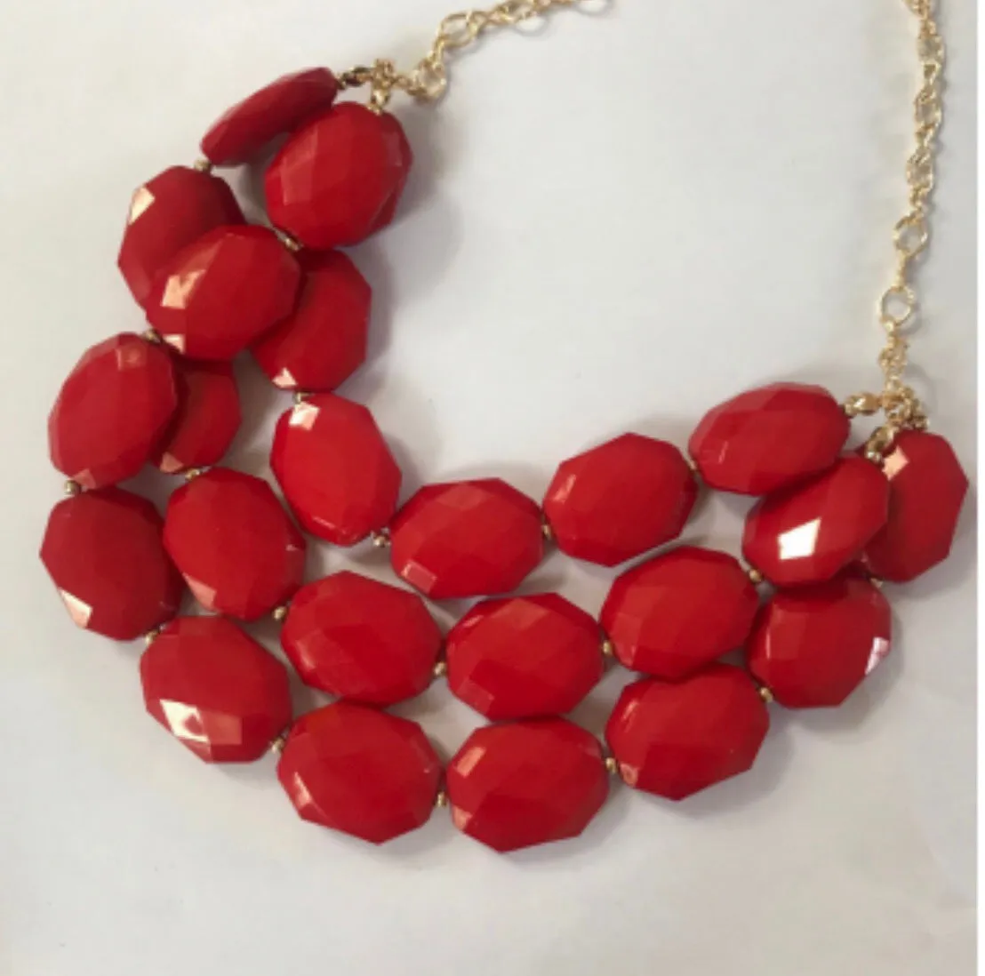 Helen Triple Strand Statement Necklace