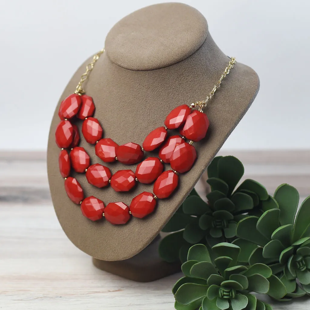 Helen Triple Strand Statement Necklace