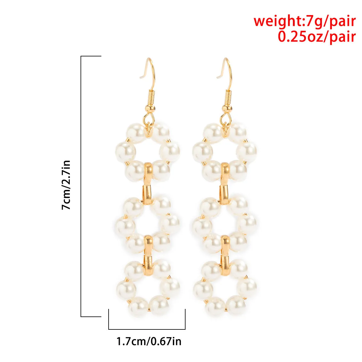 Jewelry Simple Style Pearl Flower Tassel Earrings