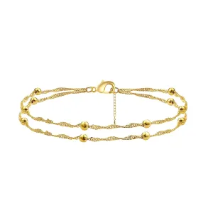 Kyerlyn Dainty Gold Bead Bracelets