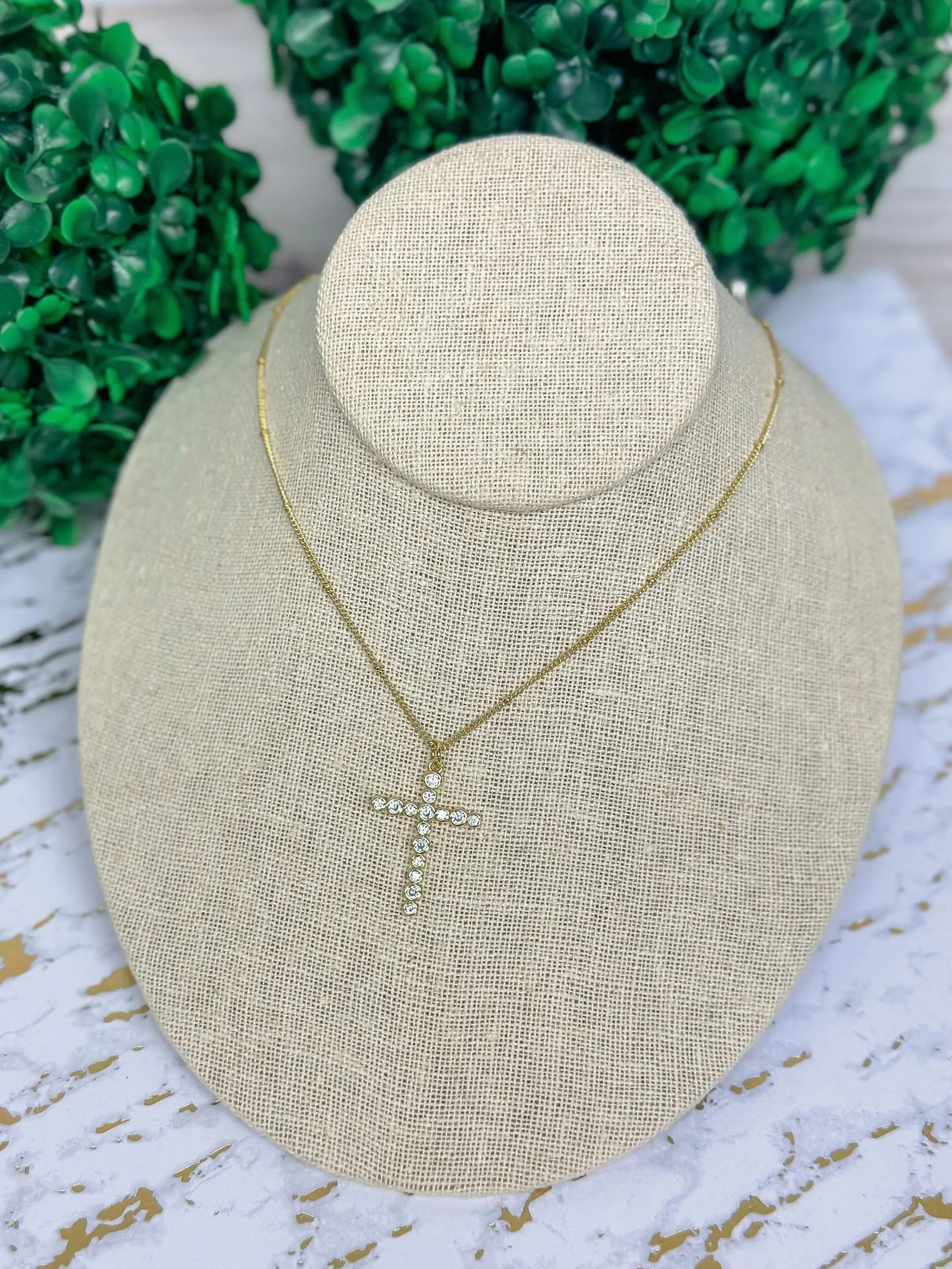 Laney Crystal Cross Necklace by Lauren Kenzie