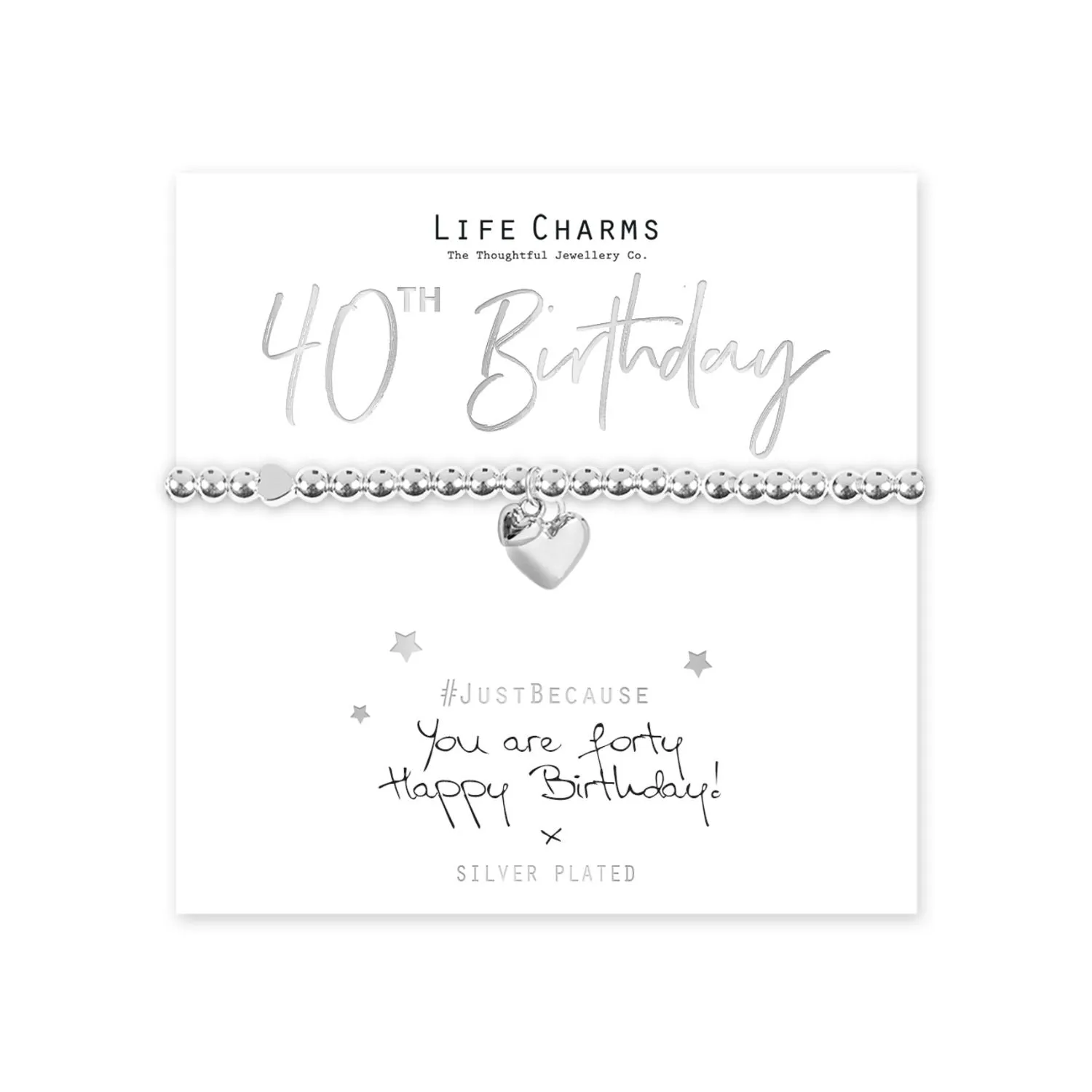 Life Charms "You Are 40" Heart Bracelet