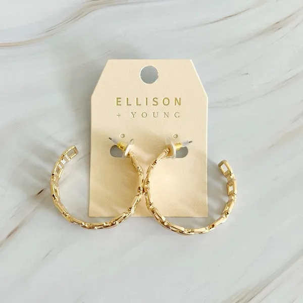 Linked Golden Hoop Earrings