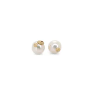 Little Pearl Studs with Gold Barnacles