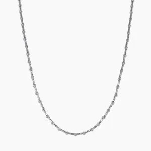 Lunar Bead Necklace in Rhodium Overlay