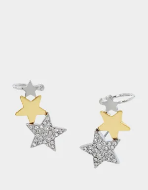 MIDNIGHT MAGIC STAR CRAWLER EARRINGS CRYSTAL