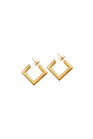 MINI SQUARE TUBE HOOPS-GOLD