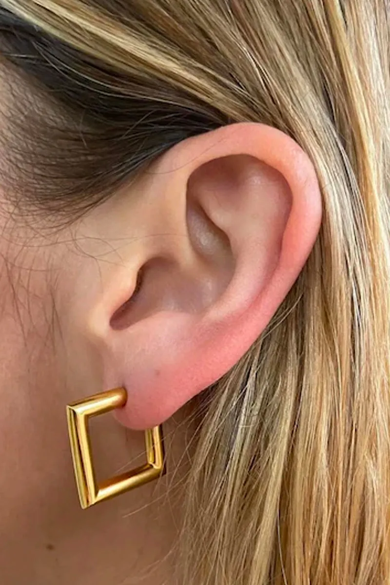 MINI SQUARE TUBE HOOPS-GOLD