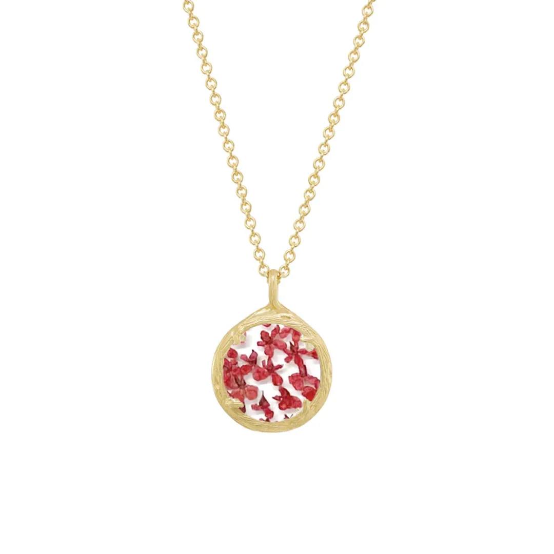 Mini Vermeil Red Flower Burst Necklace