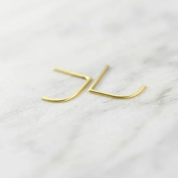 Minimalist line earrings N°12 in silver or gold