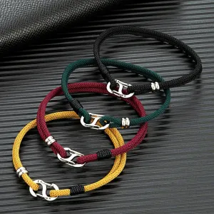 MKENDN Dainty Double Opening Clasp Bracelets Men Women Charm Waterproof Rope Bracelet Couple Jewelry Gifts