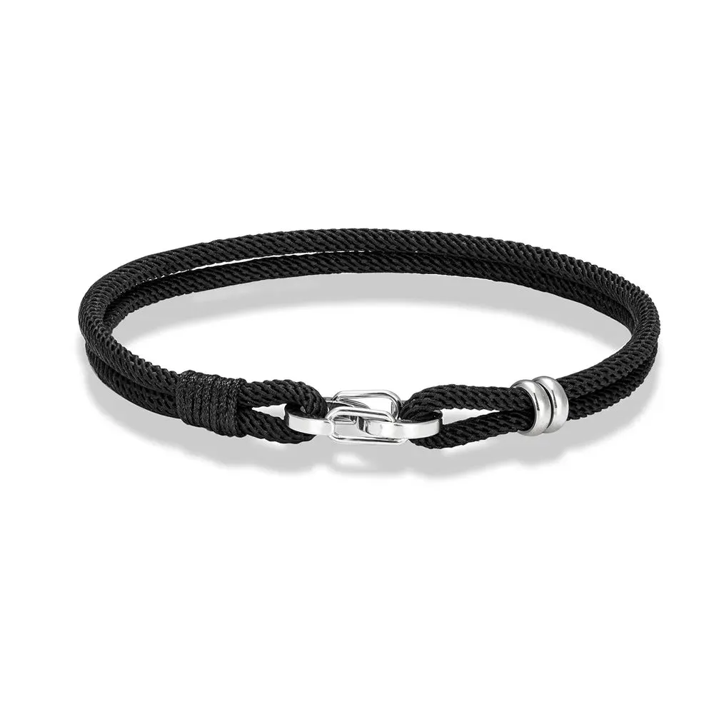 MKENDN Dainty Double Opening Clasp Bracelets Men Women Charm Waterproof Rope Bracelet Couple Jewelry Gifts