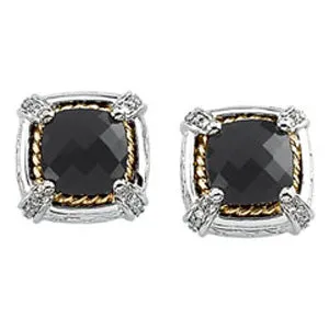 Onyx And Diamond Earrings