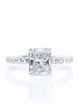 Oster Collection 1.64ctw Radiant Cut Diamond Ring With Pave Band