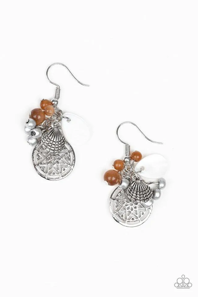 Paparazzi Earring ~ Ocean Oracle - Brown