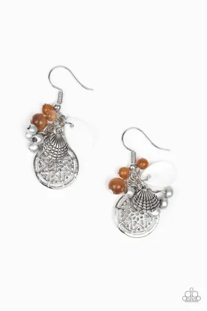 Paparazzi Earring ~ Ocean Oracle - Brown