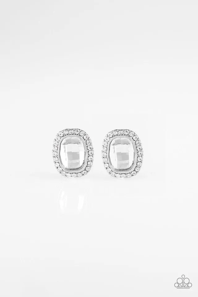 Paparazzi Earring ~ The Modern Monroe - White