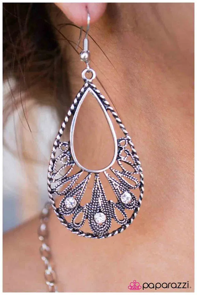 Paparazzi Earring ~ Wish You Were Here - Silver