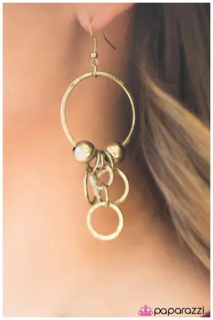 Paparazzi Earring ~ You Live and You Learn - Brass