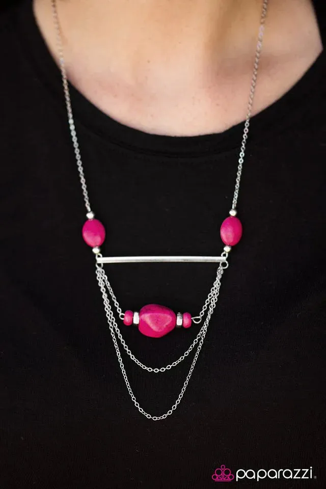 Paparazzi Necklace ~ Creek Couture - Pink