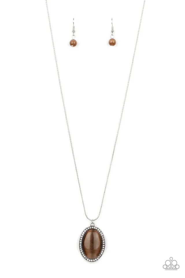 Paparazzi Necklace ~ GLISTEN To This - Brown