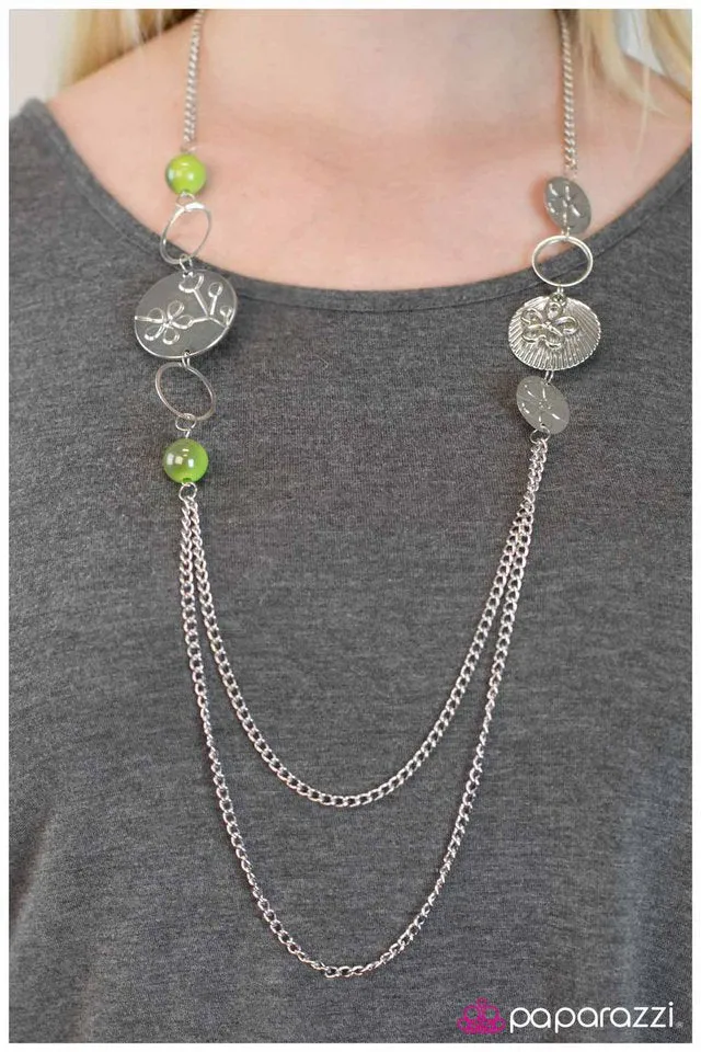 Paparazzi Necklace ~ In Lieu of Flowers - Green