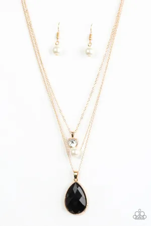 Paparazzi Necklace ~ Midnight Martinis - Gold